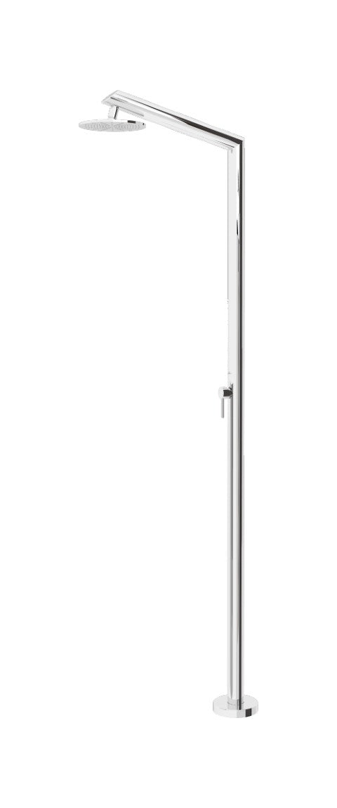 Inoxstyle Tecno med rund pelare och rak vinklad duscharm